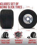 36 Inch Drift Trike Shaft Kit With 12 Axle Nuts And 4 Lock Collars For Beefed Up Ride racing slick tires detail view