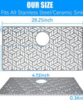 Silicone Sink Protector Mat For Kitchen Sink 28.25 X 15.25 Inches dimensions and design with rear drain hole
