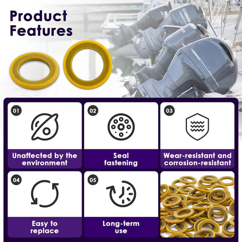 Premium Gearcase Drain Plug Seal Pack For A Tight Leak Free Gearbox Seal That Prevents Oil Leaks, Durable Marine Seal Washers For High Performance Gearcases, Heavy Duty For Inboards And Outboards