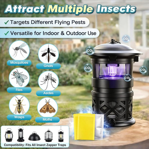6 Pack Mosquito Attractant Lure Refills Yellow CO2 Scent Bait Compatible With All Bug Zapper Traps for Indoor and Outdoor Use