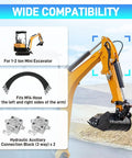 Wide compatibility graphic showing 3 Way Hydraulic Diverter Valves Kit For 1-2 Ton Mini Excavator With Quick Connects