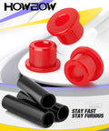 Club Car Precedent suspension kit: red polyurethane bushings and black sleeves for front lower spring and upper A-arm