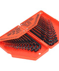 Top Tier 30 Piece Hex Wrench Set With Inch And Metric Combo For Heavy Duty Furniture Assembly Home Repairs And Pro Use High Strength 45 Steel Long Short Arm Tool Kit, orange case with black hex keys