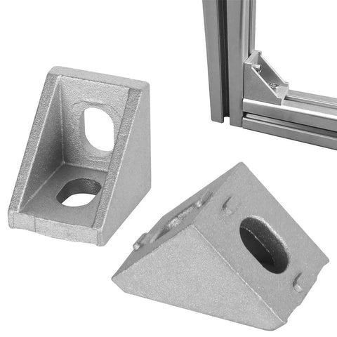 40 Piece 2020 Aluminum Extrusion Corner Brackets Set Heavy Duty Right Angle T Slot Joints For 2020 Series Frames close-up view