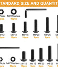 288 Piece Metric Fastener Kit With M6 M8 Button Head Hex Socket Cap Screws Bolts Nuts And Washers In Grade 10 9 Alloy Steel