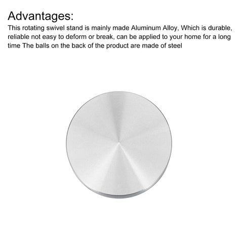 Dope Two Inch Rotating Swivel Stand With Steel Ball Bearings Annular Lazy Susan Turntable For Kitchen Corner Cabinets Pantry Organization Arts And Crafts Display Cakes And Stereos Silver 0.55 Inch, silver aluminum turntable