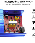 Close-up view of Road Trip Ready 150W Car Power Inverter Dc 12V To 110V Ac Converter circuit board with protection features.