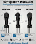 Precision engineered 1/2 Drive Angled Impact Extension Wrench For Tight Spots with 72-tooth ratchet and compact access.
