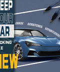 Car Scratch Repair Pen Quick And Easy No Fuss Touch Up Paint For Any Color Waterproof Finish showing blue car and two pens