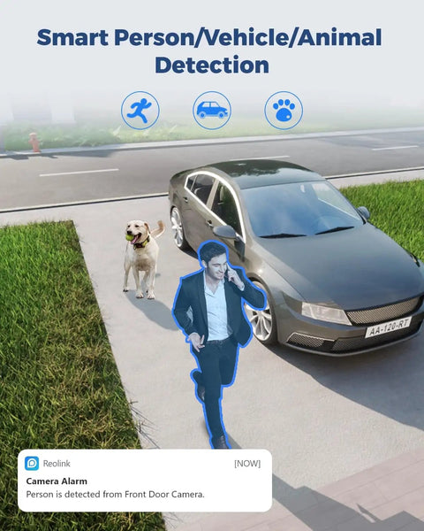 4K Outdoor Security Camera With 180 Degree Ultra Wide View And Dual Lens Color Night Vision Smart Human Vehicle Animal Detection
