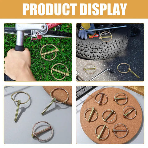 Beefy Heavy Duty Lynch Pin Assortment Kit 12 Piece 3/16 Inch Hitch Pins With Locking Clips on grass and various surfaces