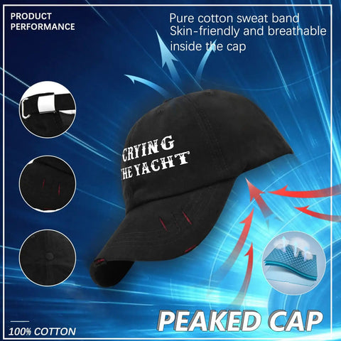 Yacht Ready Sun Hat For Dad A Lightweight Colorful Cap With An Adjustable Strap Built For Outdoor Fun And Style, black cotton cap