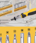 Close-up of ratchet screwdriver with 30-piece bits from Must-Have 237-Piece Household And Auto Repair Tool Kit
