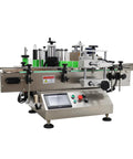 Slick Automatic Desktop Conveyor Bottle Labeler Workhorse High Speed Round Container Labeling Machine With Smooth Half Circle Application and Knockout Speed For Beverages Cosmetics And Food Retail 110V on display.