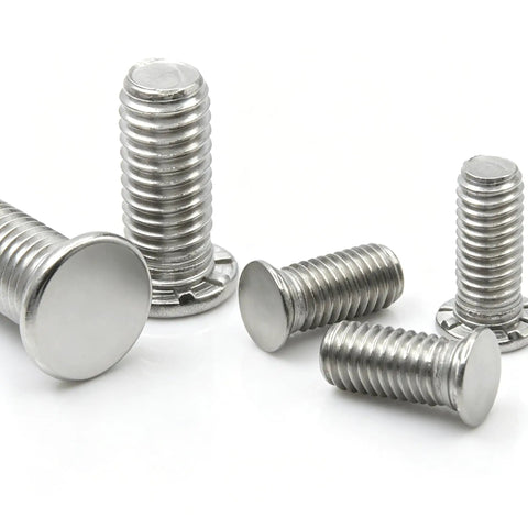 Premium Stainless Steel Self Clinching Threaded Studs 1/4 20 X 3/4 Inch Thin Metal Panel Hardware Rock Solid Fastening Heavy Duty Industrial Grade Pack Of One Hundred Units individual studs arranged on white background