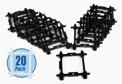 Epic Track Building Kit For Hot Wheels, Model Trains, And Marble Runs 20-pack with black connectors displayed in a fan layout