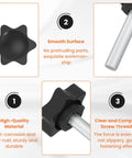 Top Shelf 4 Pack M8 X 40mm Knurled Thumb Screws With Smooth Grip Handles showing smooth black handles and threaded steel shafts.