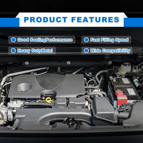 Car engine bay showing R12 To R134A AC Conversion Kit with features like wide compatibility and heavy-duty metal materials.