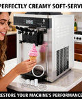 Woman using soft serve ice cream machine with 15 Piece Soft Serve Ice Cream Machine Repair Kit With O Rings Gaskets Seals And Tubes Premium Food Grade Silicone Leak Resistant Easy Install All In One For Commercial And Home Use