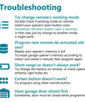 Troubleshooting guide for Two Pack Garage Door Opener Remote Compatible With Chamberlain LiftMaster Craftsman 893LM 893MAX