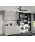 Laundry room with Dope 44 Inch Indoor Ceiling Fan With LED Light And Remote Control, Brushed Slate Sentinel 50393