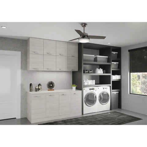 Laundry room with Dope 44 Inch Indoor Ceiling Fan With LED Light And Remote Control, Brushed Slate Sentinel 50393