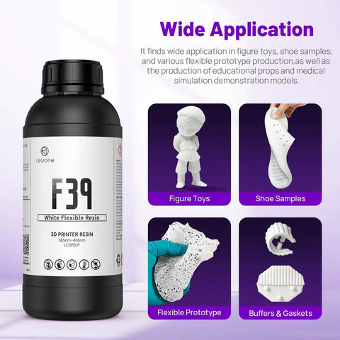 White Flexible 3D Printer Resin With Heavy Duty Tear Resistance And Smooth Rubber Texture Built To Flex Without Snapping For Smoother Prints And Killer Hobby Projects Right Now