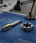 Top Notch M20 X 1.5 Metric Hand Thread Tap And Die Set For Serious Gear Head Repair Work With Hardened Alloy Steel Cutting Tools on blueprint