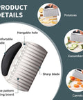 Crinkle Cutter Fnife with black rubber-grip handle and stainless steel blade; wave-pattern blade.