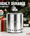 Tabletop Fire Pit Portable Smokeless Camping Stove 9.5 X 8.6 Inch Stainless Steel Fire Pit by Christmas tree