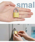 Two Pack Keyed Padlocks Waterproof 33mm Locker Locks used on school gym locker, compact design in hand, durable metal construction, corrosion resistant
