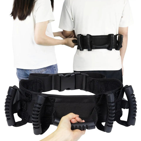 Gait Belt With Easy Grab Handles For No Fuss Transfers And Smooth Mobility Support in use during patient transfer.