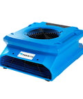 Blue Low Profile Air Mover 0.25 HP, 1200 CFM, 2 Speed Carpet Dryer Floor Fan With Dual GFCI Outlets, stackable for water damage restoration