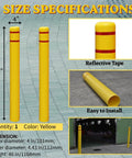 Built Like A Tank Heavy Duty Bollard Covers For Indoor Outdoor Use With Reflective Tape High Visibility Yellow Sleeves waterproof 46-inch bollard with reflective tape.