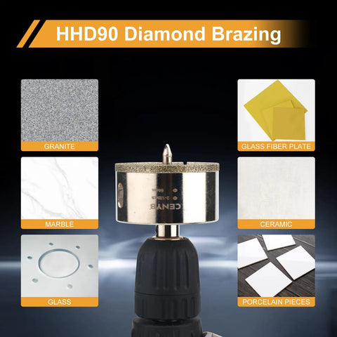 Diamond Hole Saw Kit With Center Drill Bit And Diamond Coated Center Drill Bit for Ceramic Glass Marble Granite Porcelain
