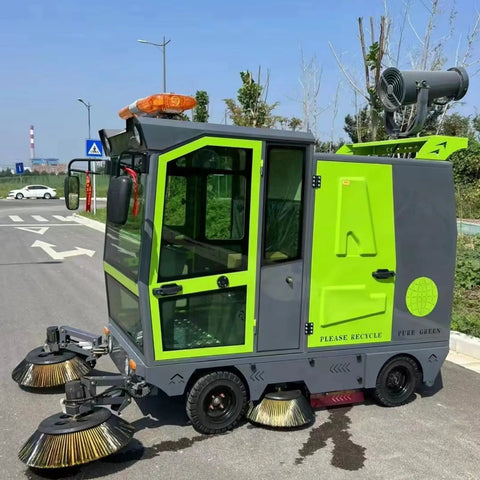 Heavy Duty Ride On Floor Sweeper For Commercial Use. This Industrial Cleaning Machine Efficiently Picks Up Debris And Dust. Built Tough For Warehouses And Factories. Custom Configurations Available To Fit Your Specific Needs. Get A Sparkling Clean Floor