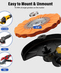Front view of BURMONG 8-inch buffing wheel with 5/8-inch arbor for 4.5-inch grinders; orange polishing wheel, 9-piece kit