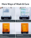 Image showing 2 In 1 Resin 3D Printer Wash And Cure Station UW03 with basket and hang-state wash options and orange curing chamber.