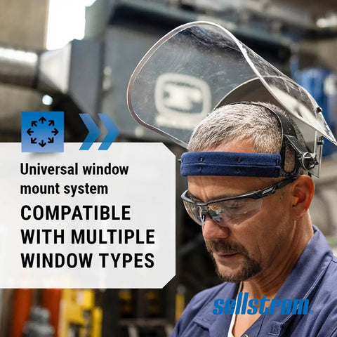 Advantage Face Shield With Crown And Ratchet Headgear Pro Grade Lightweight Protective Mask for grinding and welding ANSI Z87.1