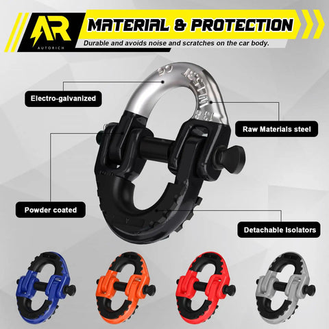 Safety Chain Connector Link One Half Inch Tow Hitch Hammerlock Coupling Link Heavy Duty G80 Alloy Steel Tow Chain Connector - Black