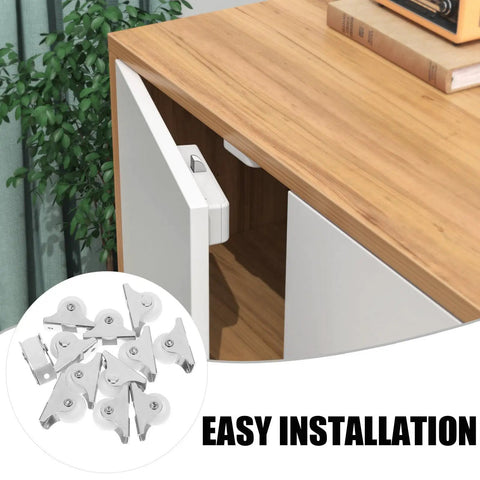 12pcs Inch Directional Caster Wheel Fixed Metal Plate for Furniture shown on a wooden desk, featuring easy installation and visible components.