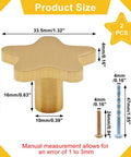 Two Pack Dope Brass Star Cabinet Knobs Antique Solid Brass Drawer Pulls Brushed Gold Finish 1.32 Inch Diameter Includes Four Screws