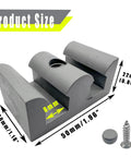 50mm Glass Door Anti Collision Block Side Guide Rail with screws, durable plastic, dimensions labeled, grey, close-up view