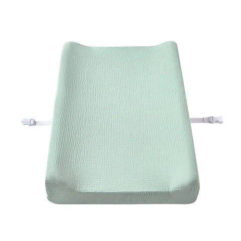 Ultra Soft Muslin Changing Pad Cover For Baby Diaper Changes Fits 32x16 To 34x16 Standard Pads, cozy and breathable, mint color