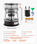 9000 BTU Kerosene Heater And Stove 2 In 1 Non Electric Indoor Outdoor Heater with Adjustable Height and Flame Control, Black