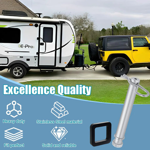 Stainless Steel Trailer Hitch Pin And Clip Kit For 2-Inch And 2-Point-Five-Inch Receiver Hitches Tow And Stow Replacement Pins 3 Pack
