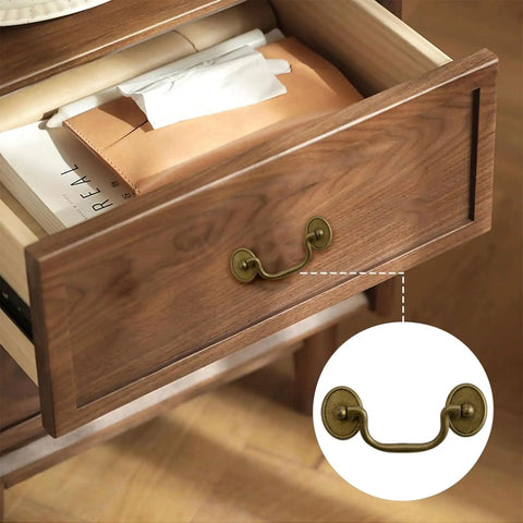 Six Piece Antique Drop Bail Handle Pulls For Cabinets And Dressers, Zinc Alloy Hardware, Easy To Install on wooden dresser