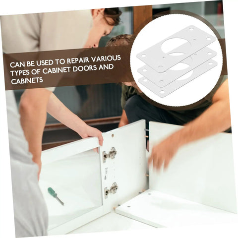 Stainless Steel 10 Piece Hinge Repair Plate Kit For Cabinet Doors Easy Installation And Quick Furniture Fixes