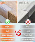 Legit Silicone Baby Proofing Edge Guards And Corner Protectors Heavy Duty wall bumpers comparison of silicone and PVC edge protectors.