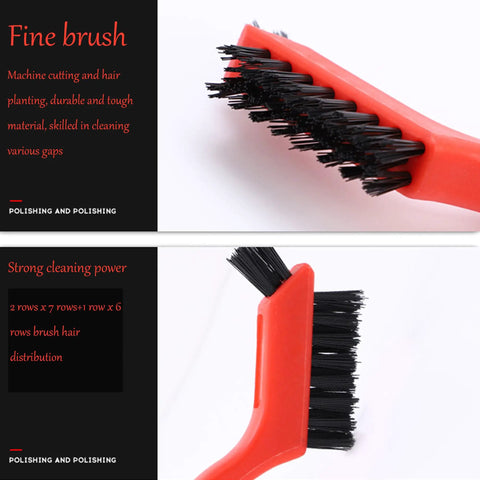 Close-up of Three Piece Nylon Cleaning Brush Set For Rust Removal In Holes And Tight Spaces Durable Plastic Handles Non Marring Bristles